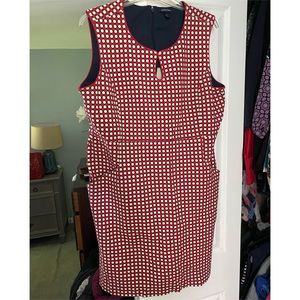 Lands End blue/white/red dot dress